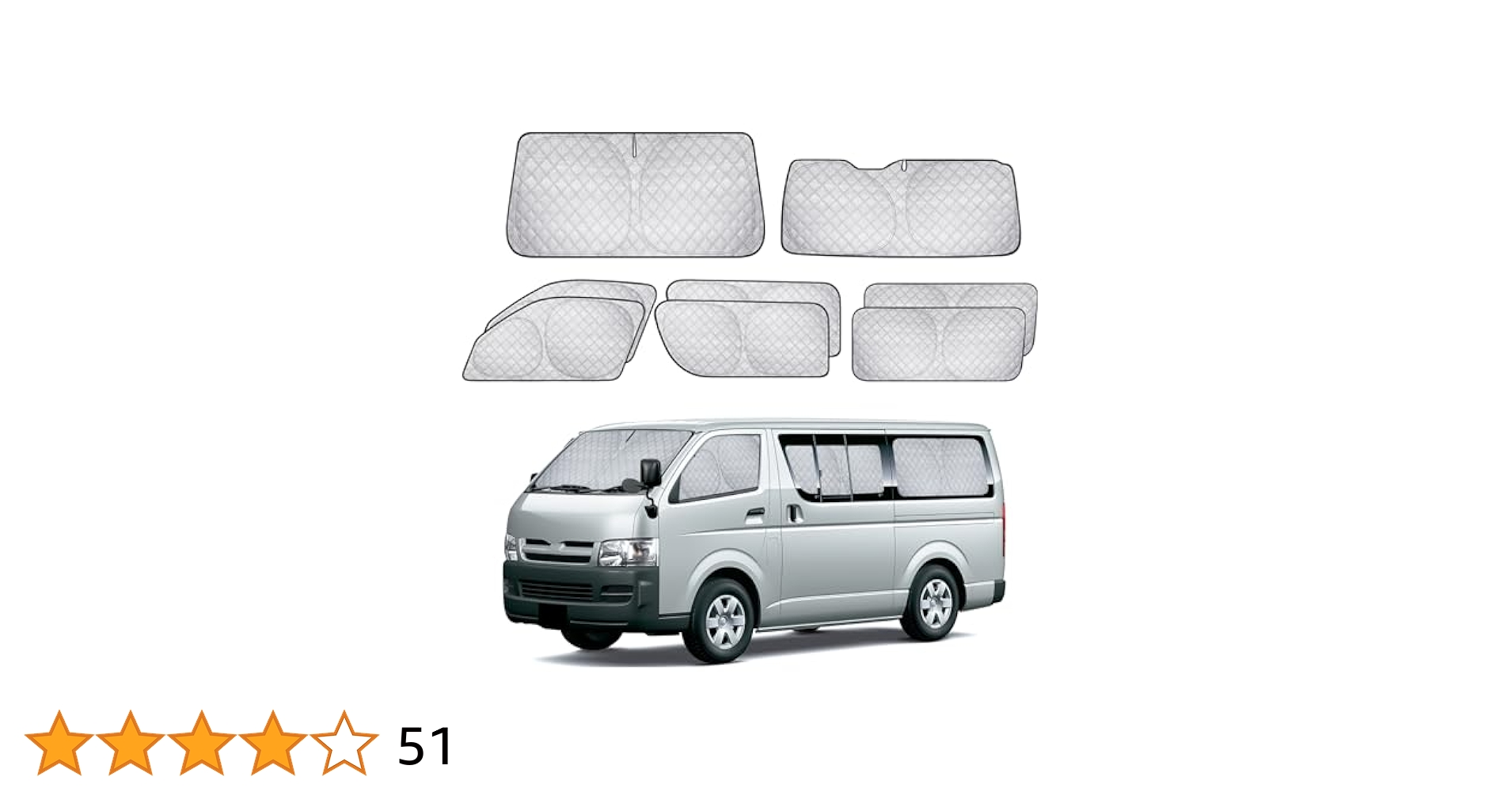 Amazon | ZATOOTO 車 サンシェード ハイエース 200系 標準専用 8